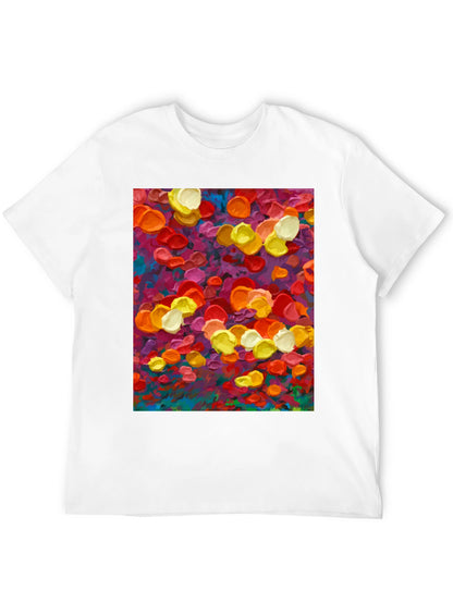 Abstract Floral Art Print Black T-Shirt