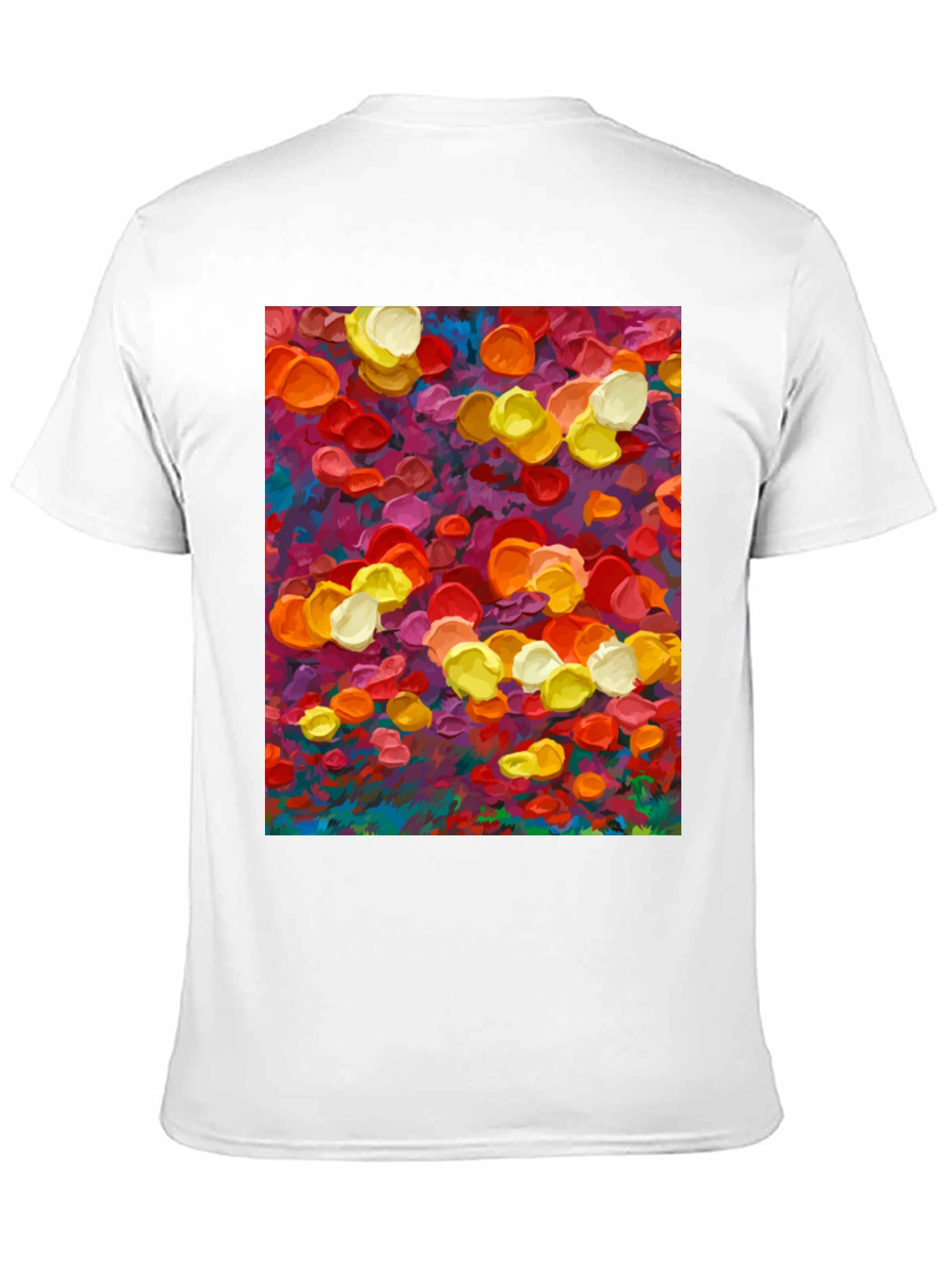 Abstract Floral Art Print Black T-Shirt