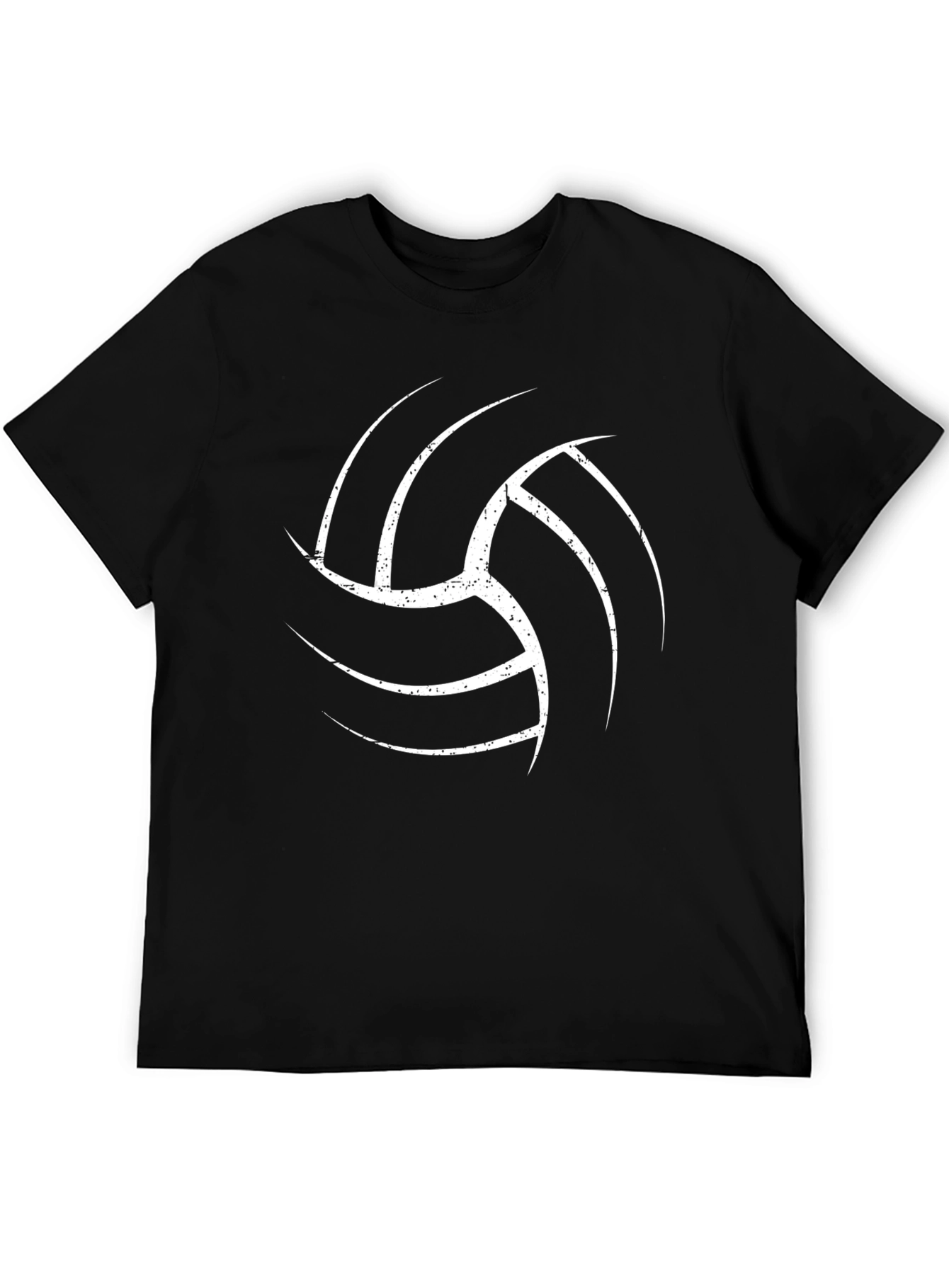 Volleyball Graphic Tee - Black Cotton T-Shirt