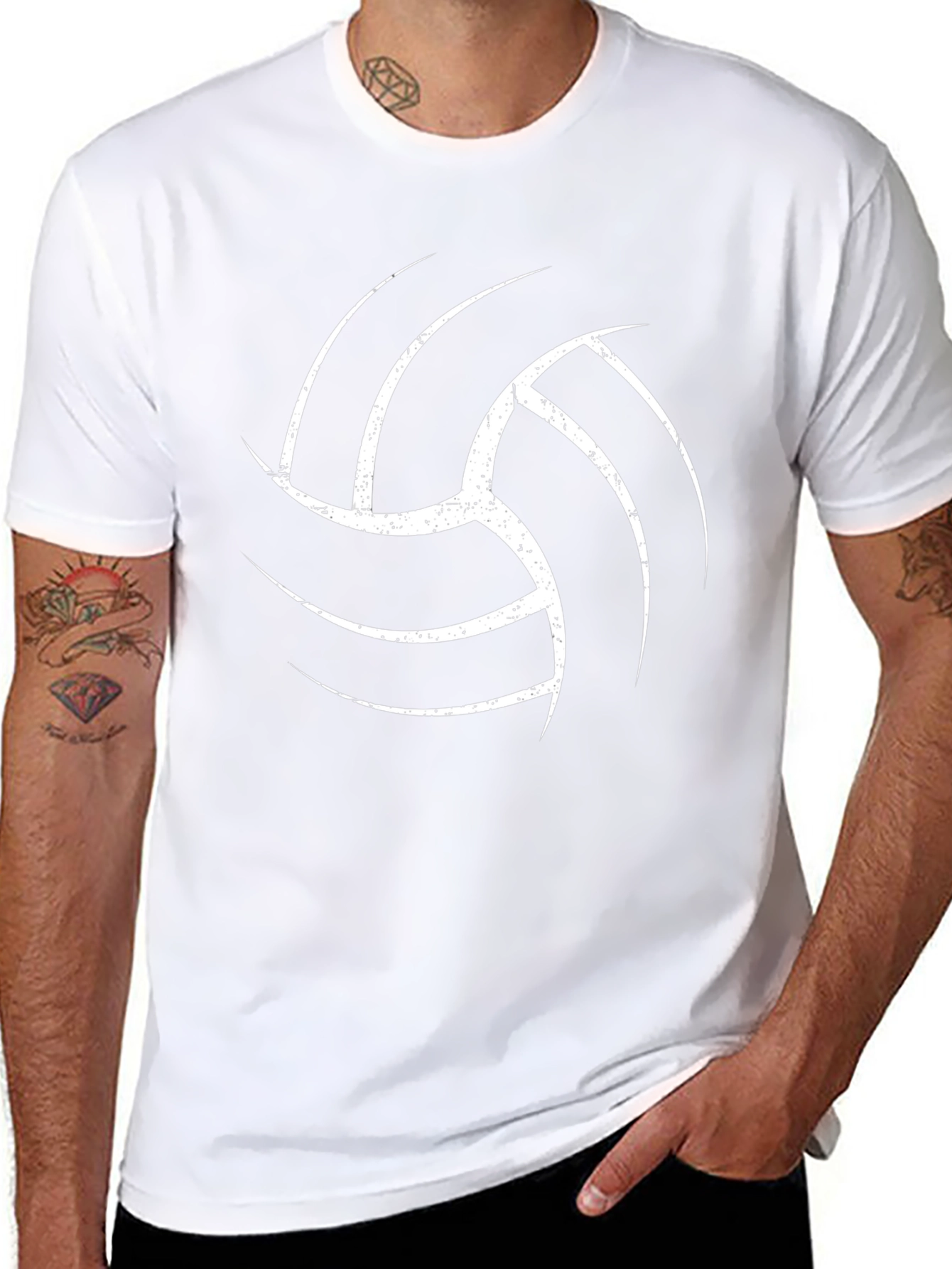 Volleyball Graphic Tee - Black Cotton T-Shirt