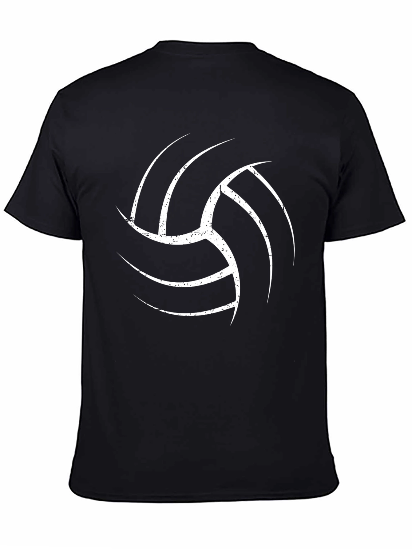 Volleyball Graphic Tee - Black Cotton T-Shirt