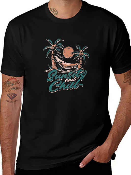 Sunset & Chill Graphic Tee - Beach Vibes
