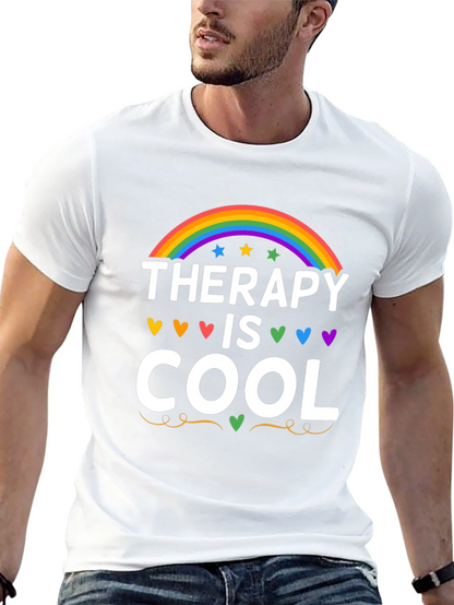 Therapy is Cool Rainbow Graphic Tee