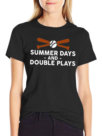 Summer Days and Double Plays Baseball T-Shirt