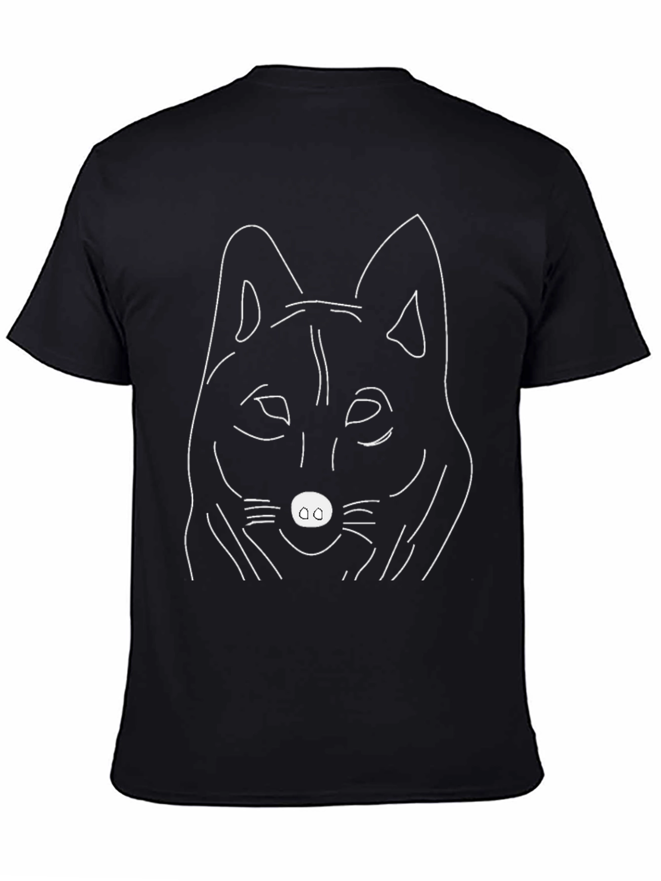 Wolf Outline Graphic Tee - Black Unisex Shirt