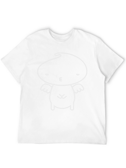Whimsical Character Graphic Tee - Black Cotton T-Shirt
