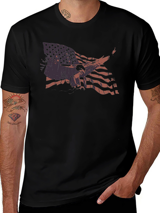 American Flag Eagle Graphic T-Shirt