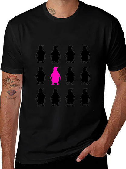 Be Unique Penguin Graphic Tee - Black
