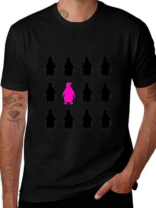 Be Unique Penguin Graphic Tee - Black