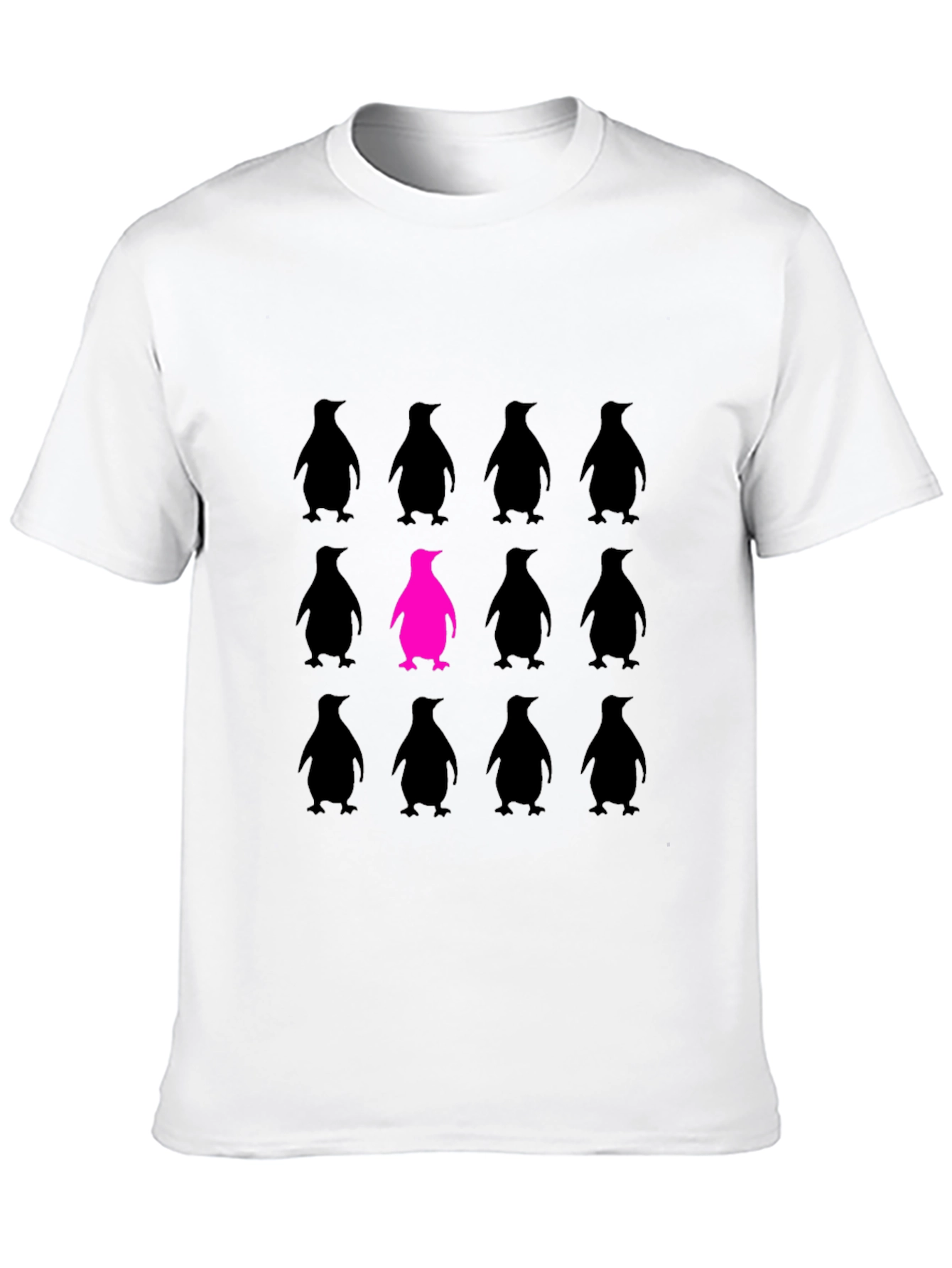 Be Unique Penguin Graphic Tee - Black