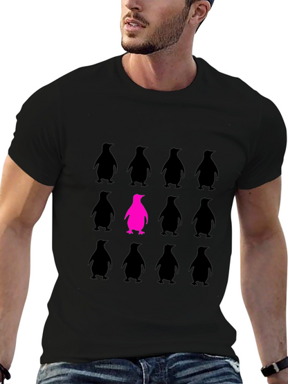 Be Unique Penguin Graphic Tee - Black