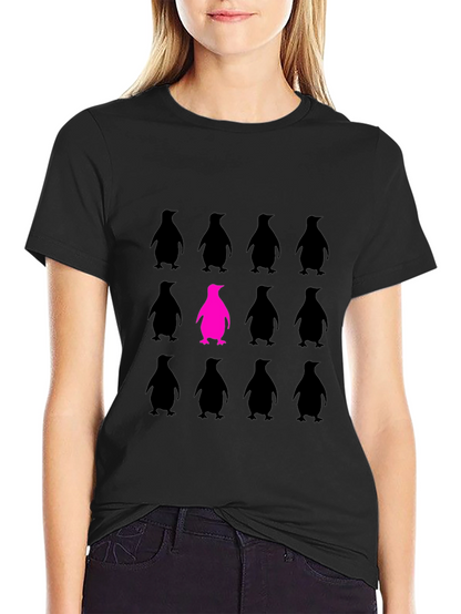 Be Unique Penguin Graphic Tee - Black
