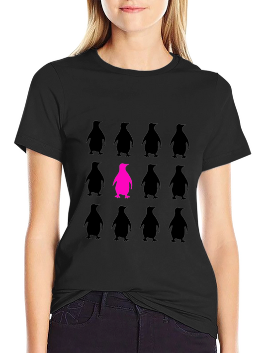 Be Unique Penguin Graphic Tee - Black