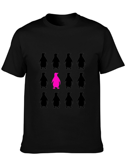 Be Unique Penguin Graphic Tee - Black