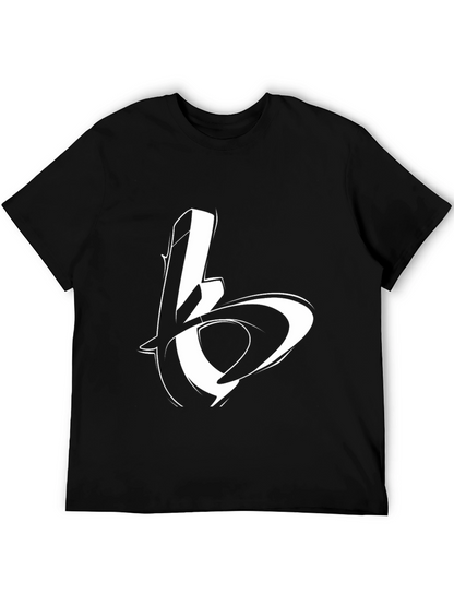 Bold Graphic Tee - Stylish Black Cotton Blend