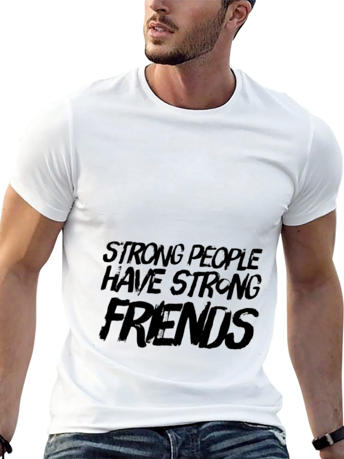 Strong People Friends Black Graphic Tee