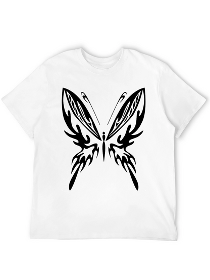 Tribal Butterfly Graphic Black T-Shirt