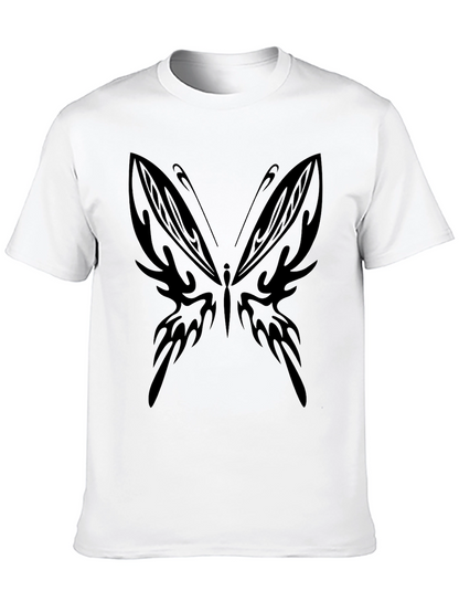 Tribal Butterfly Graphic Black T-Shirt