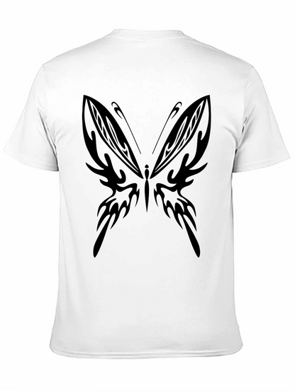 Tribal Butterfly Graphic Black T-Shirt