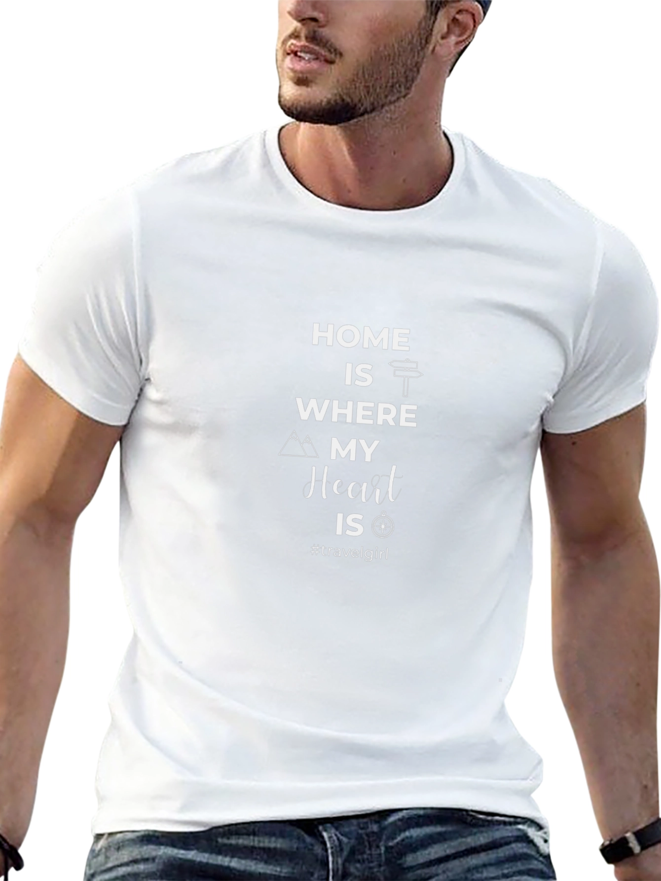 Travel Girl Black Cotton T-Shirt