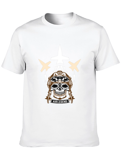 Air Legend Pilot Skull Graphic T-Shirt - Black