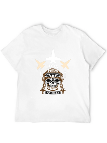 Air Legend Pilot Skull Graphic T-Shirt - Black