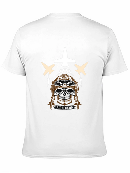 Air Legend Pilot Skull Graphic T-Shirt - Black